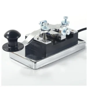 K4 Morse code straight key metal base with black knob for amateur radio CW operation