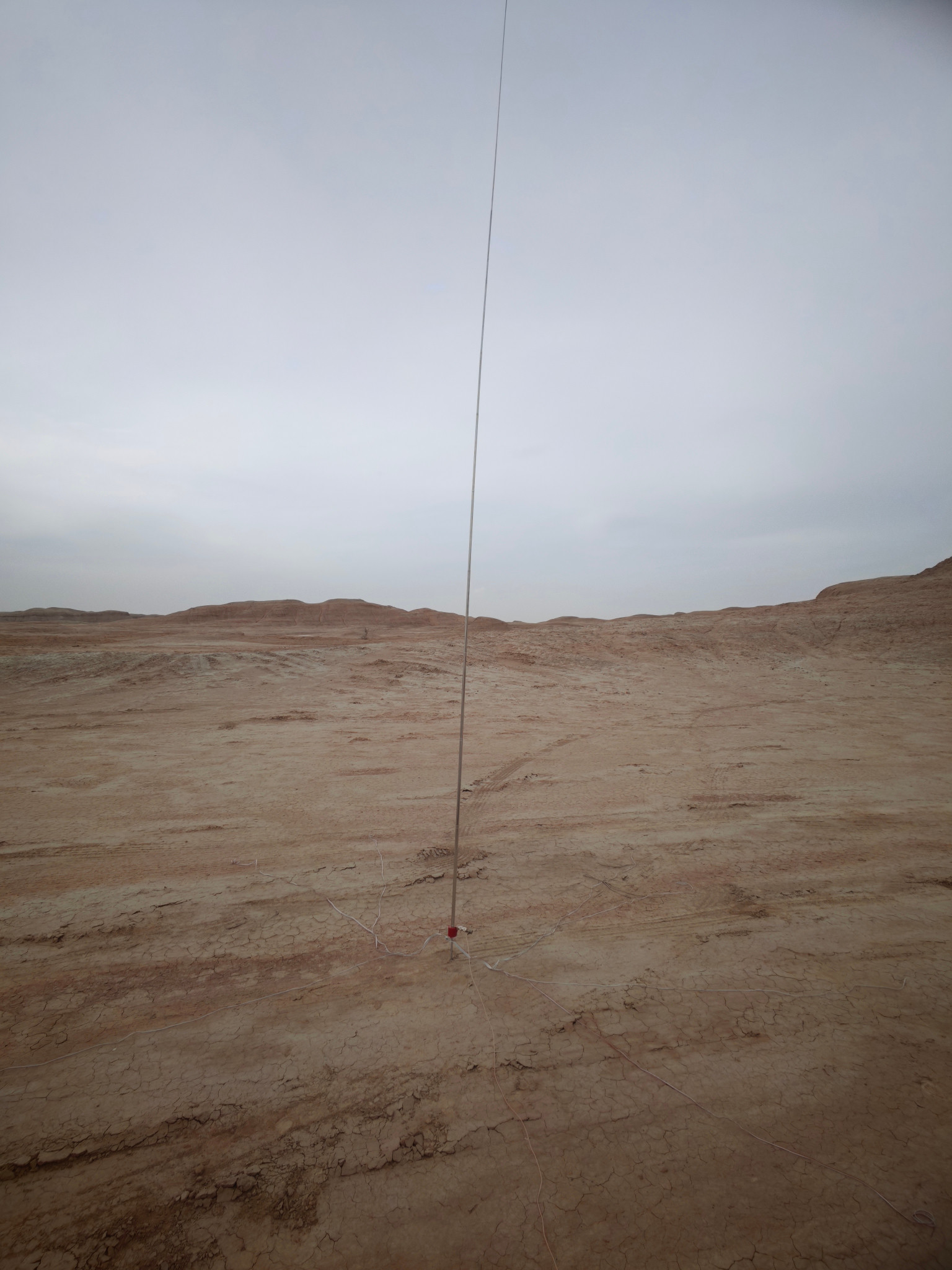 The GP vertical on the hard ground. Getting it upright was only part of the job.